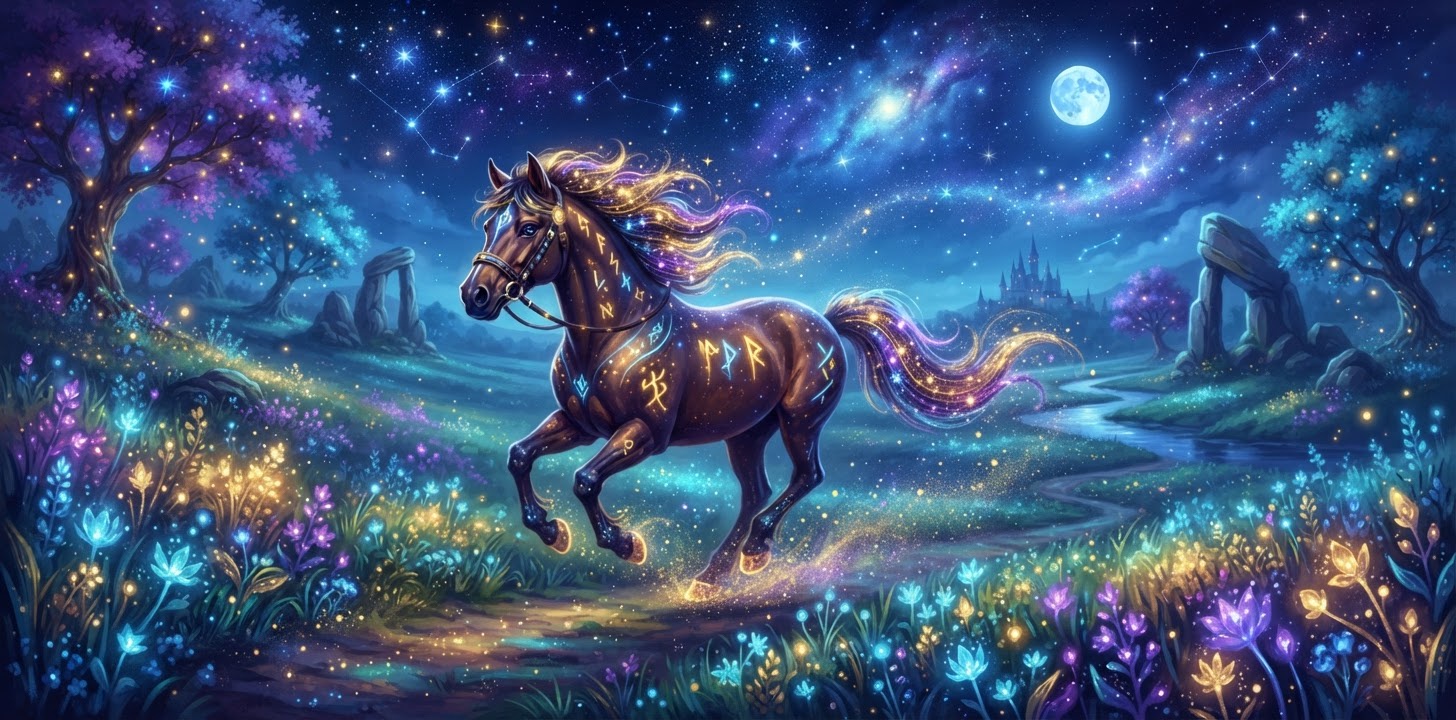 Majestic Jorvik horse running